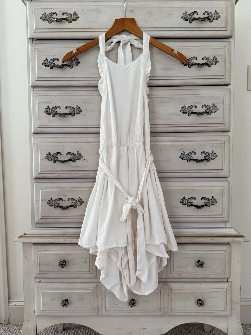 White Linen Euro Summer Romper - Picture 1 of 6